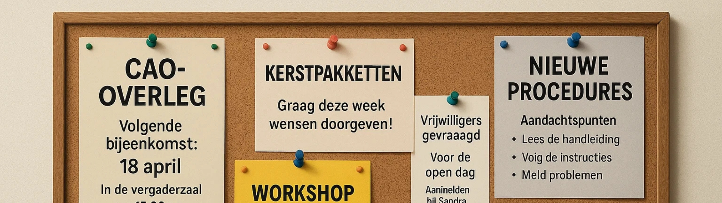 Een overvol prikbord