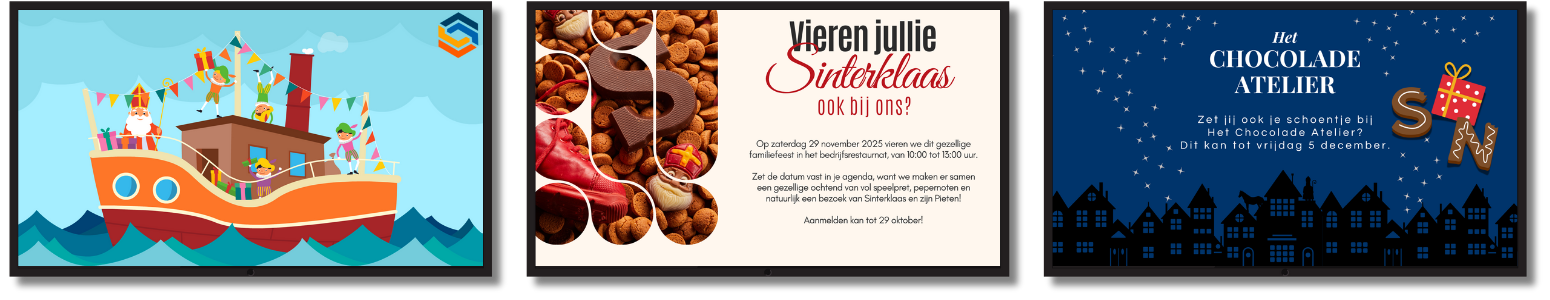Drie Sinterklaas content voorbeelden voor narrowcasting