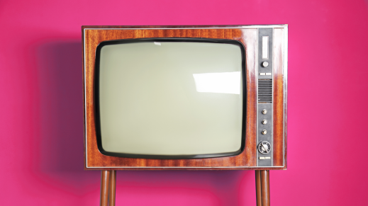 Afbeelding van een retro televisie. 